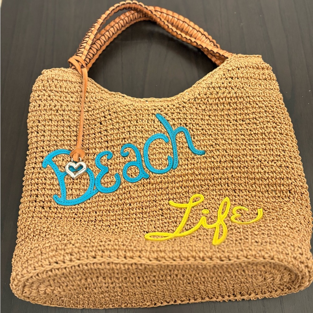 Beach Life Tan Woven Bag
